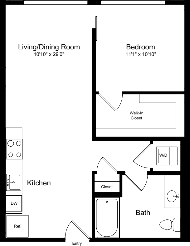1 Bedroom G-4 floorplan