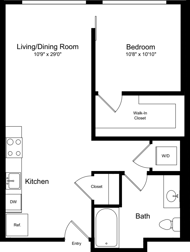 1 Bedroom G-5 floorplan