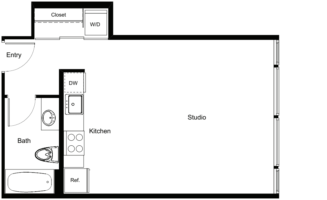 Studio A floorplan