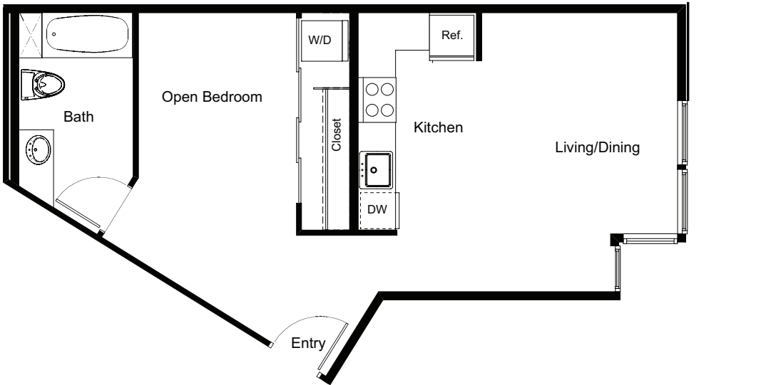 Open 1 Bedroom A