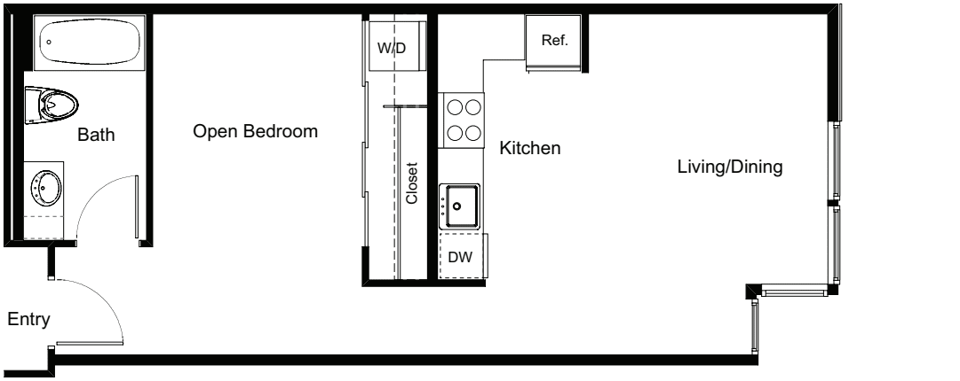 Open 1 Bedroom B