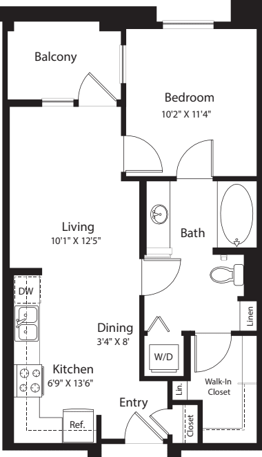 1 Bed- E01