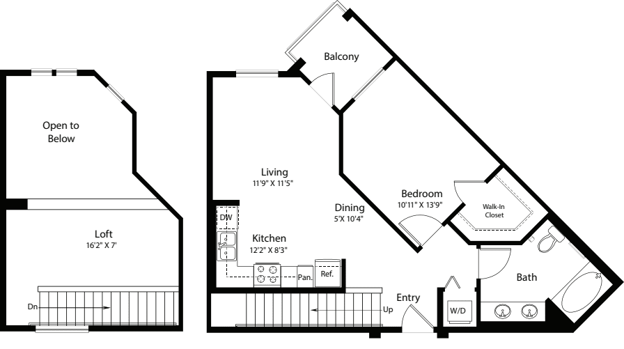 1 Bed- U19 Loft floorplan