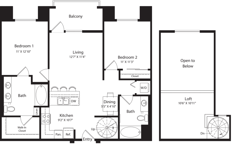 2 Bed- U20 Loft floorplan