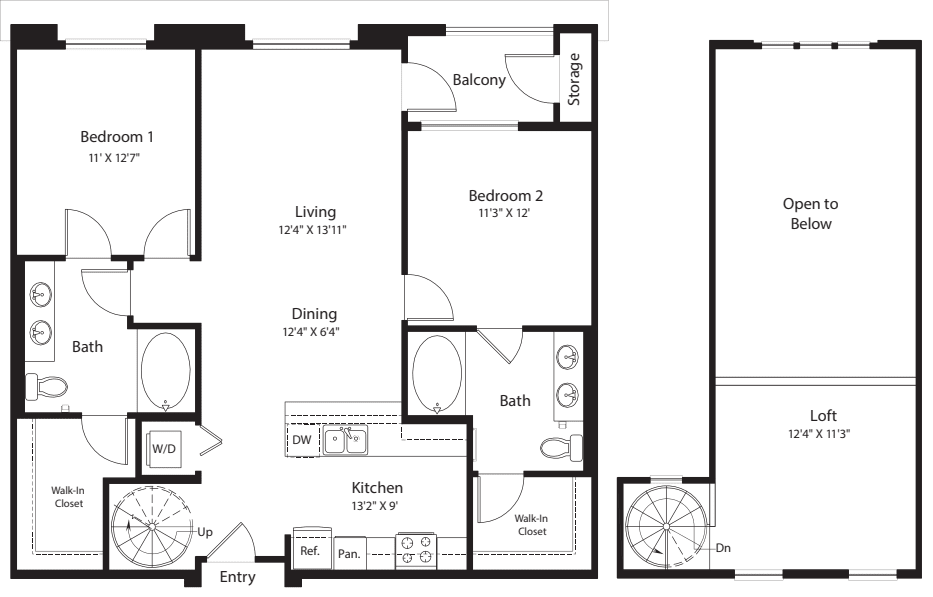 2 Bed- U19 Loft floorplan