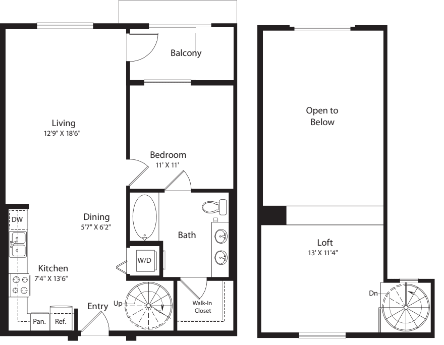 1 Bed- U20 Loft No Storage floorplan