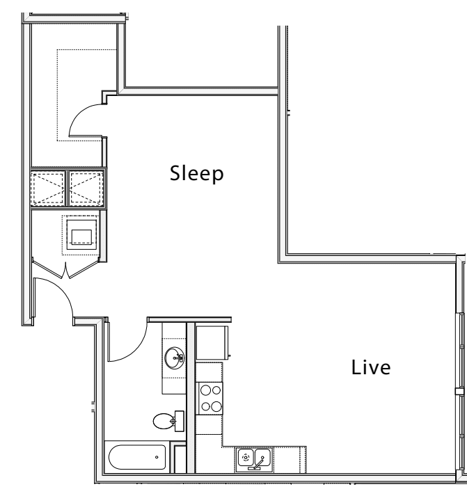 Studio I floorplan