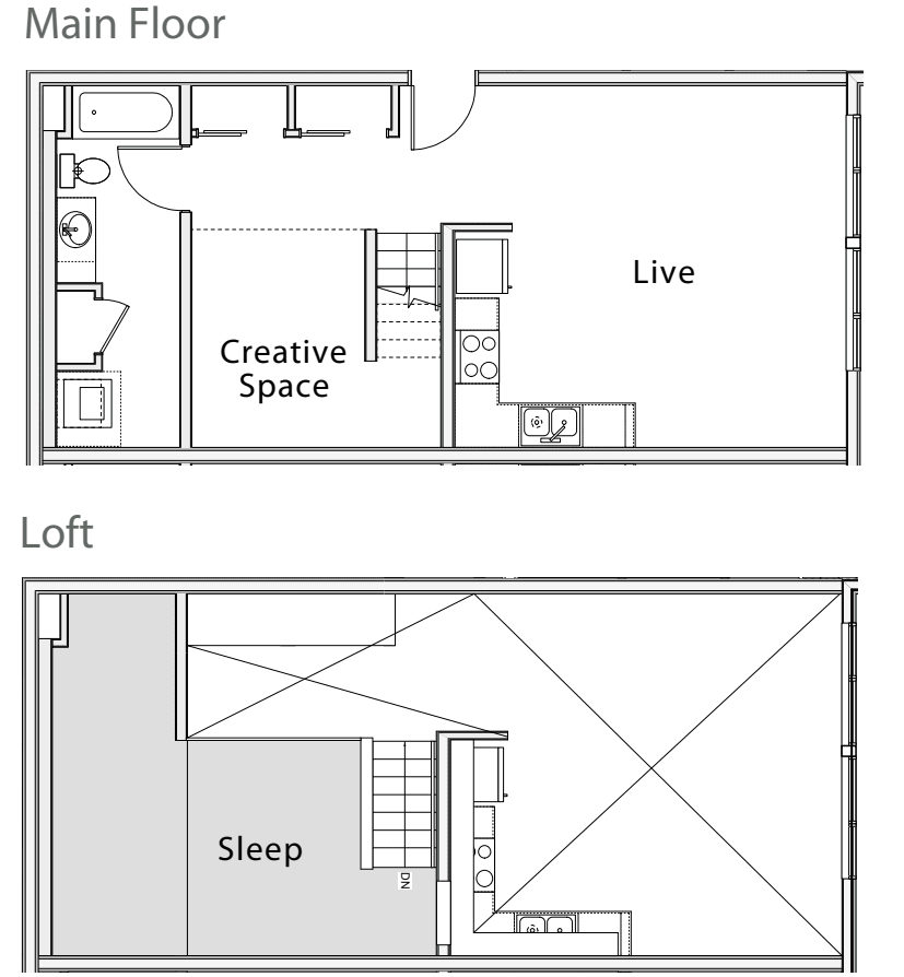 1 Bedroom Loft E floorplan