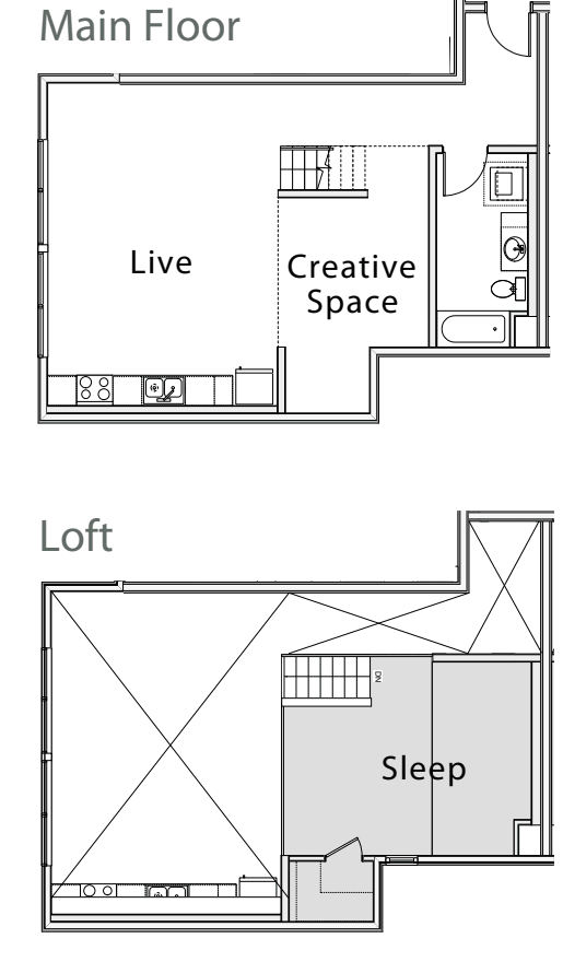 1 Bedroom Loft G floorplan
