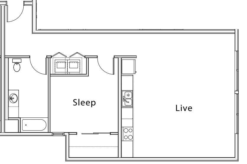 1 Bedroom A floorplan