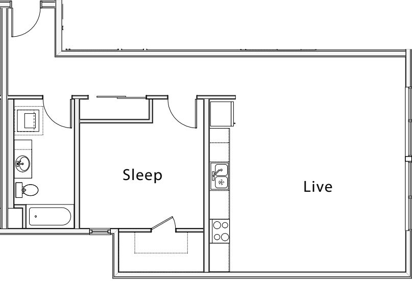1 Bedroom I floorplan