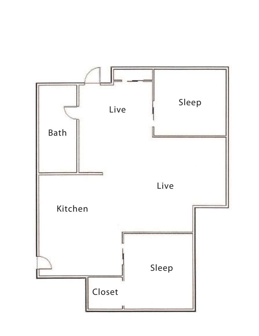 1 Bedroom & Den floorplan