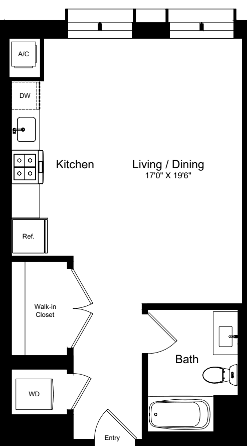 Studio E floorplan