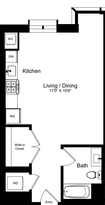 Studio F floorplan