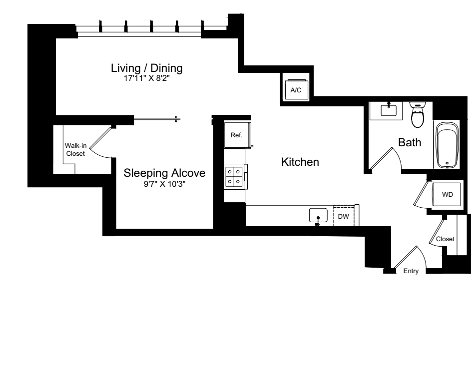 Studio K floorplan