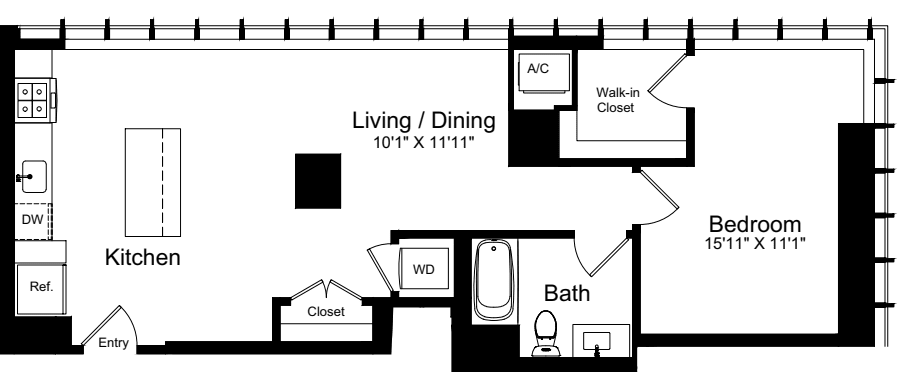 1 Bedroom I floorplan
