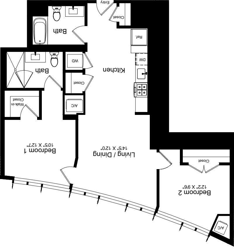 2 Bedroom B floorplan