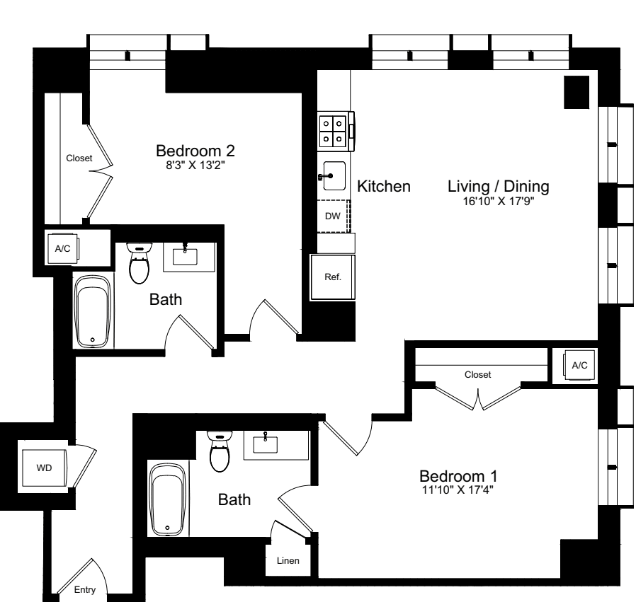2 Bedroom C floorplan