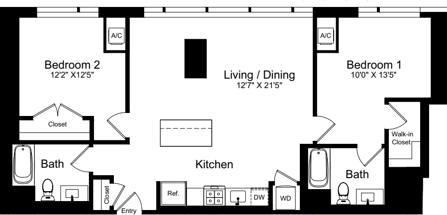 2 Bedroom F floorplan