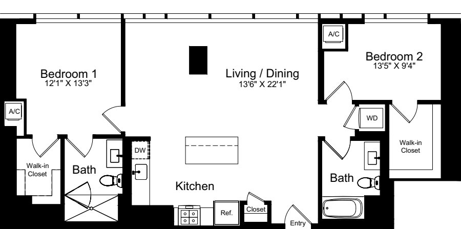 2 Bedroom H floorplan