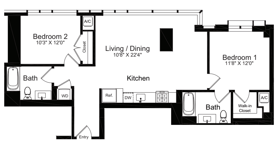 2 Bedroom I floorplan