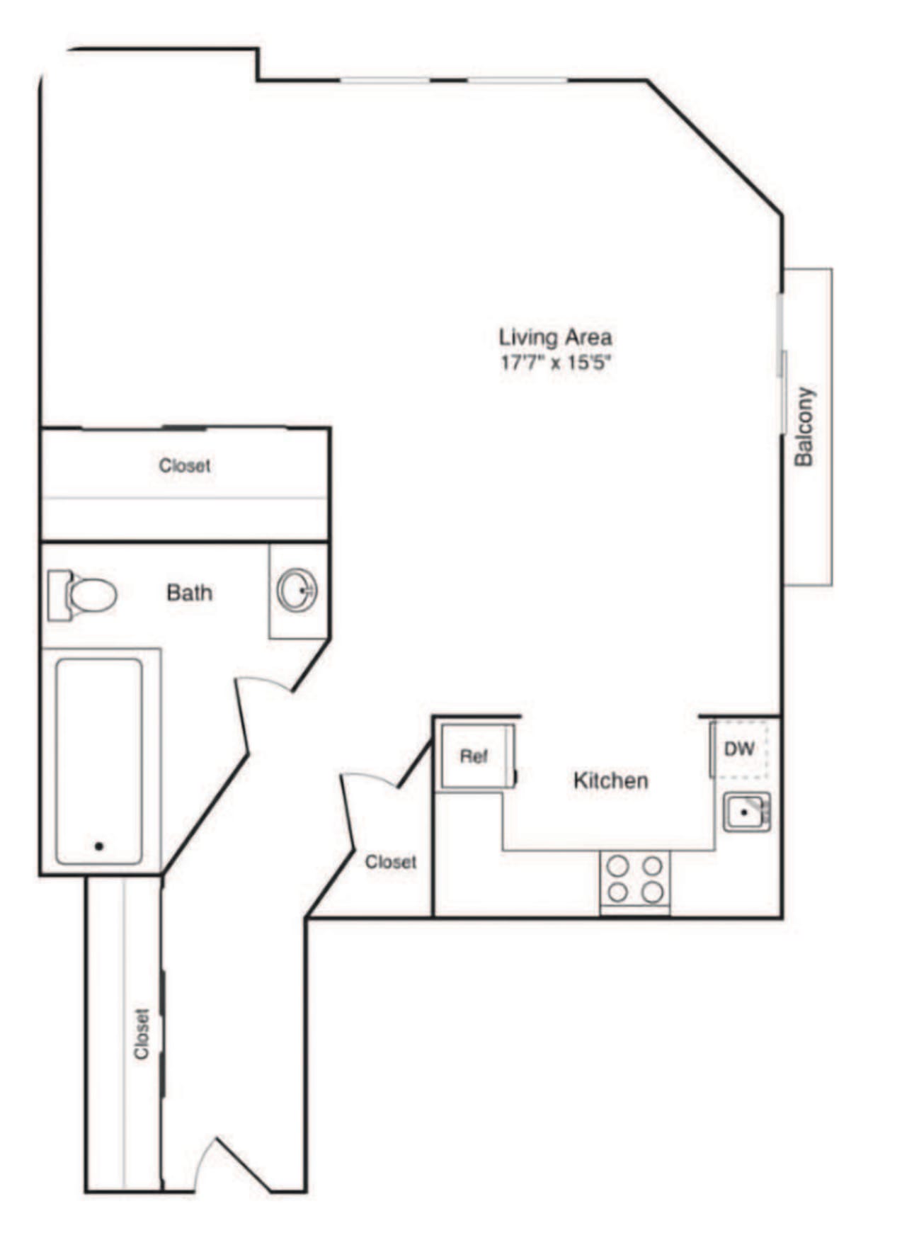 Studio AA floorplan