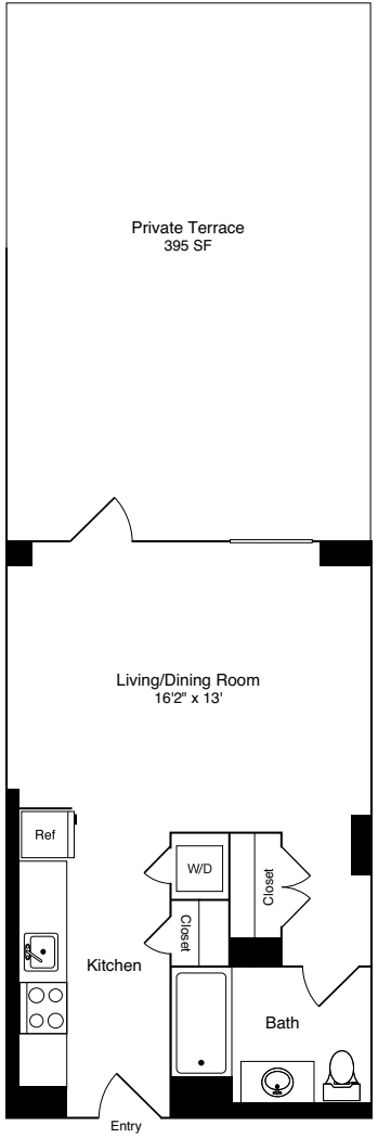 Studio A floorplan