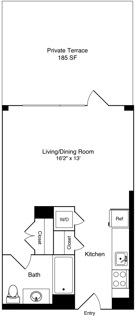 Studio E floorplan