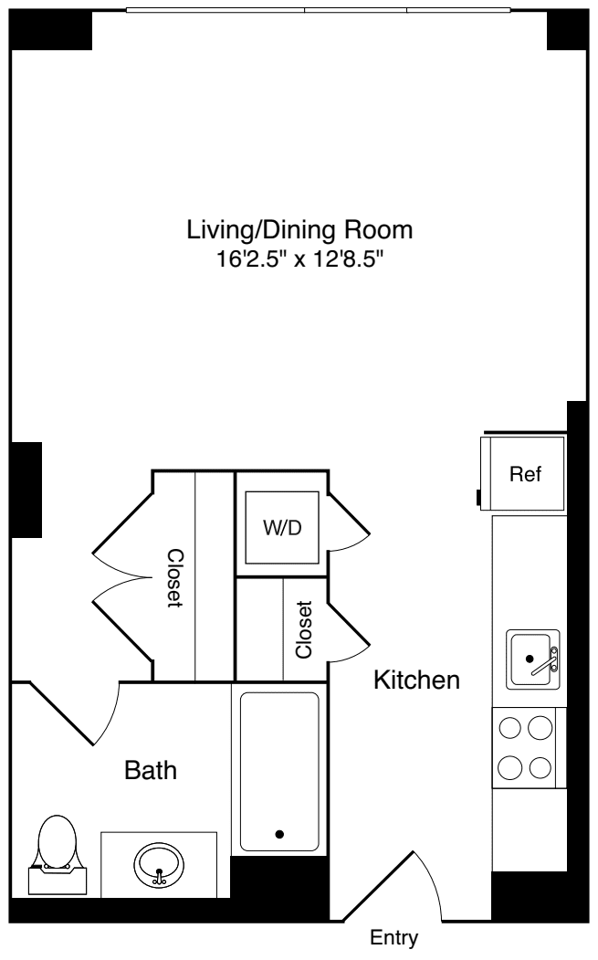 Studio I floorplan