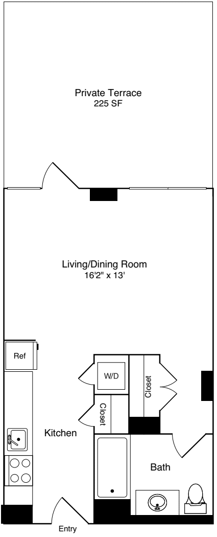 Studio AA floorplan