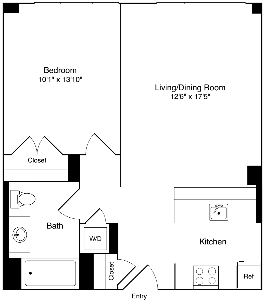 1 Bedroom N floorplan