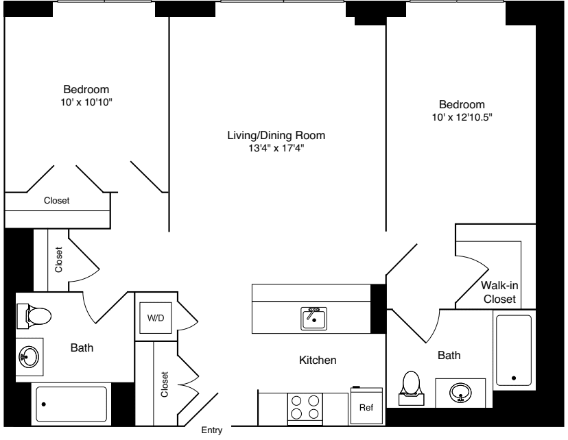 2 Bedrooms C floorplan