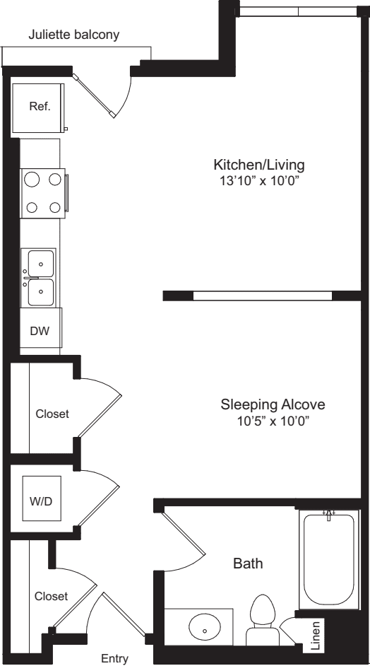 Studio B floorplan