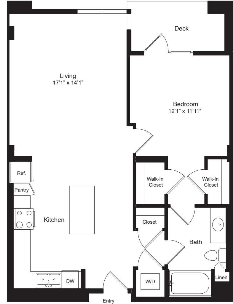 One Bedroom A floorplan