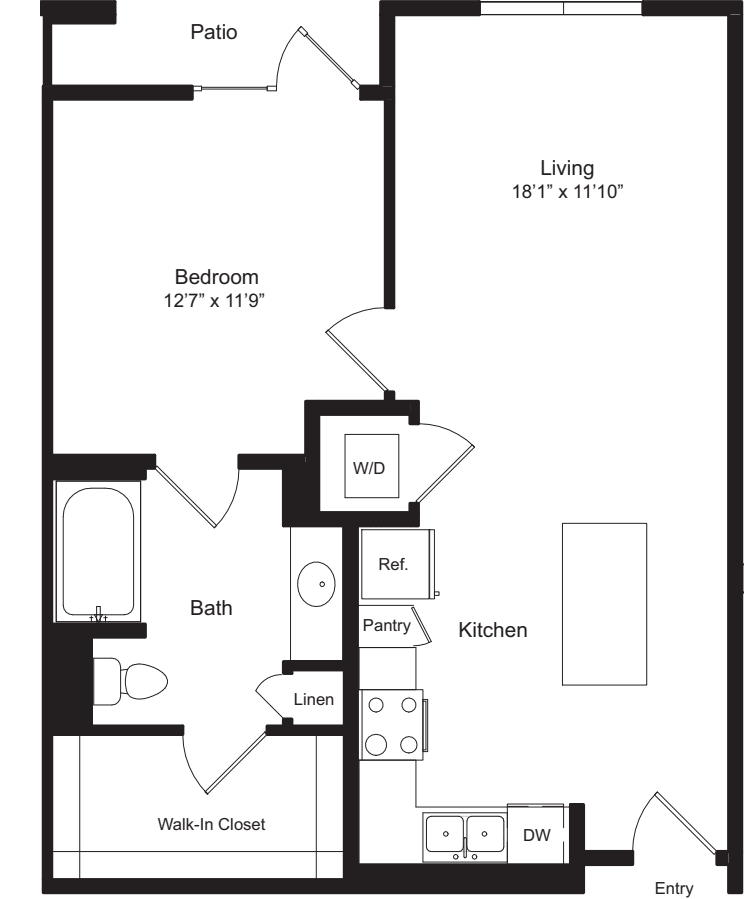 One Bedroom I floorplan