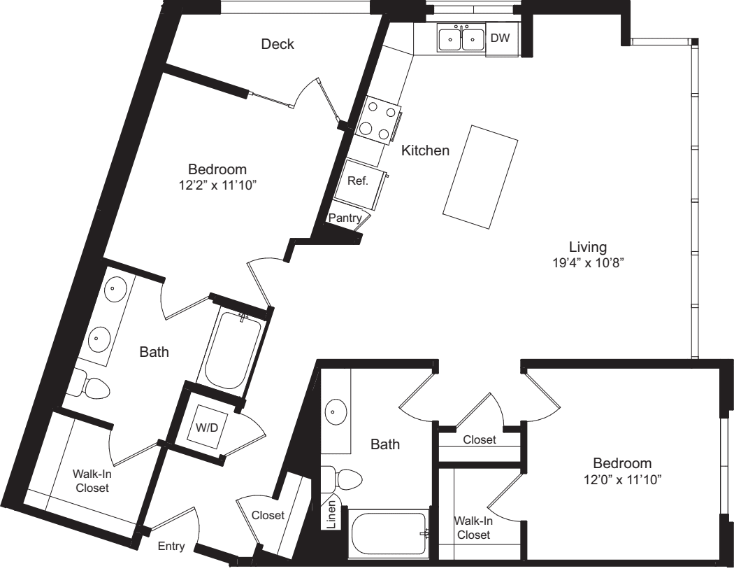 2 Bedroom A floorplan