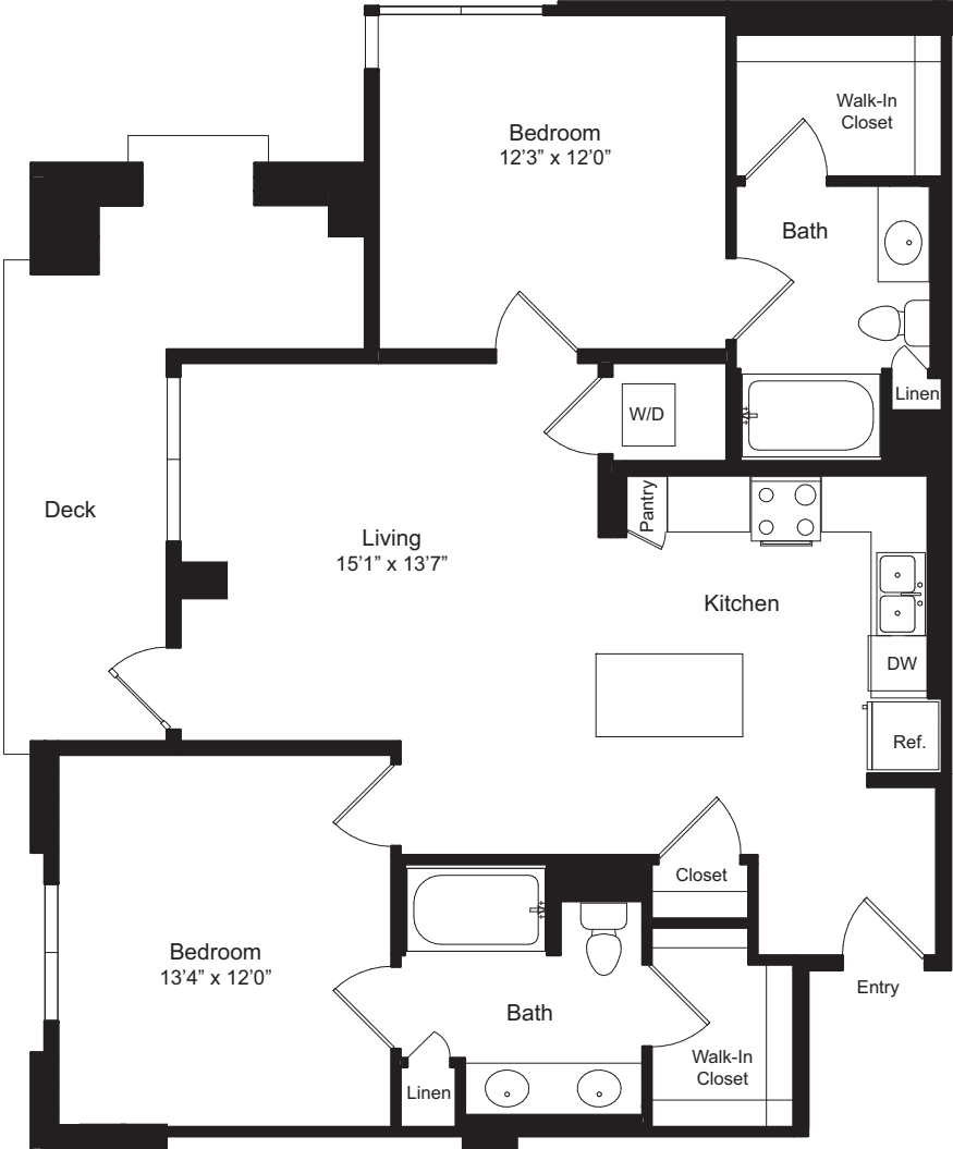 2 Bedroom E floorplan