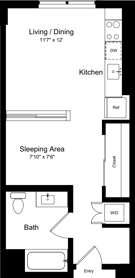 Studio D floorplan