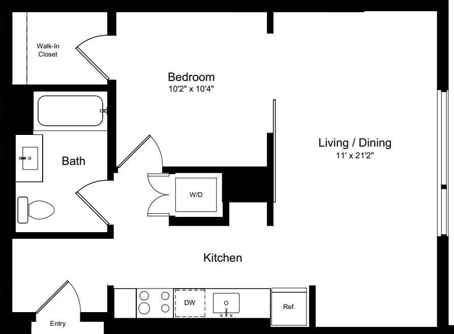 1 Bedroom E floorplan