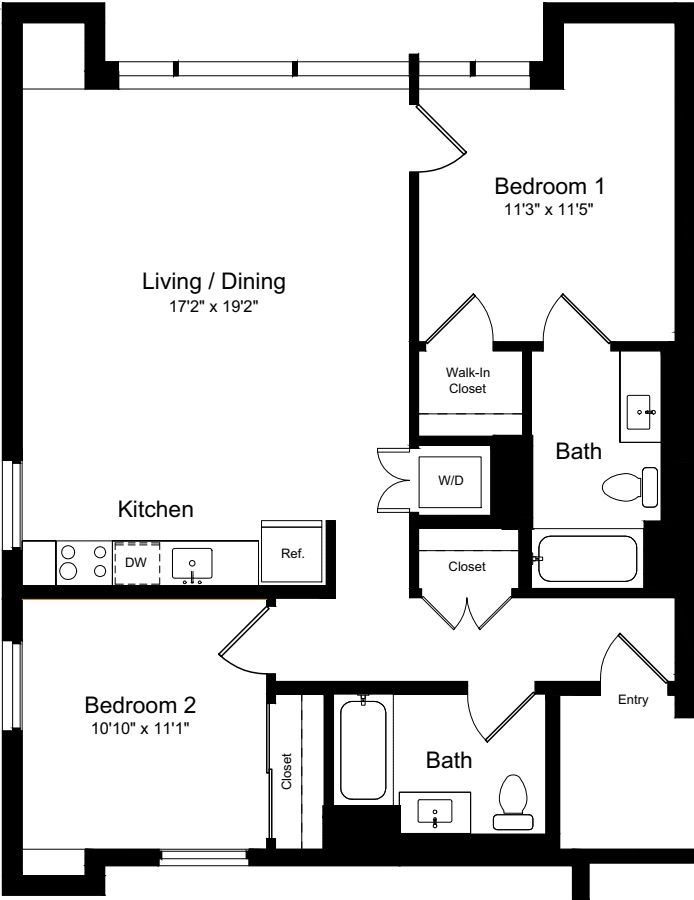 2 Bedroom I floorplan