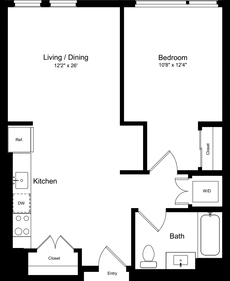 1 Bedroom N floorplan