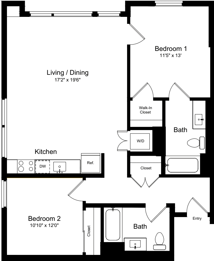 2 Bedroom E floorplan
