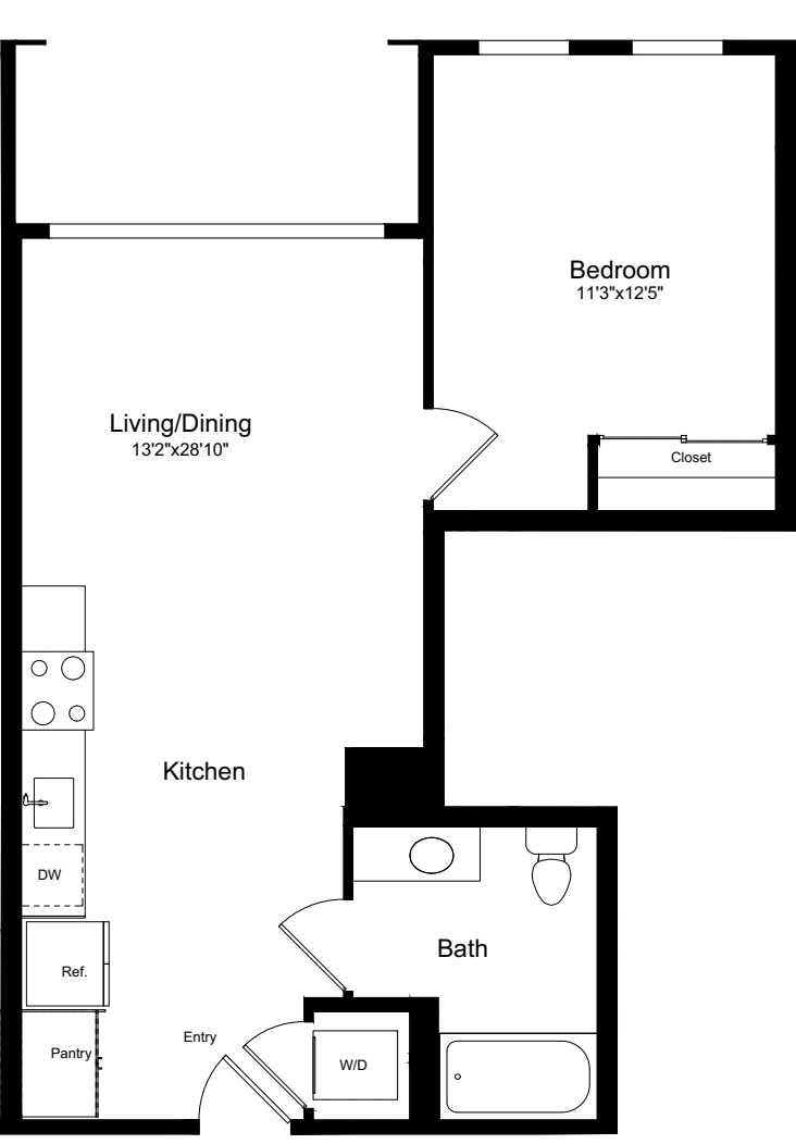 1B - Flat Facade floorplan