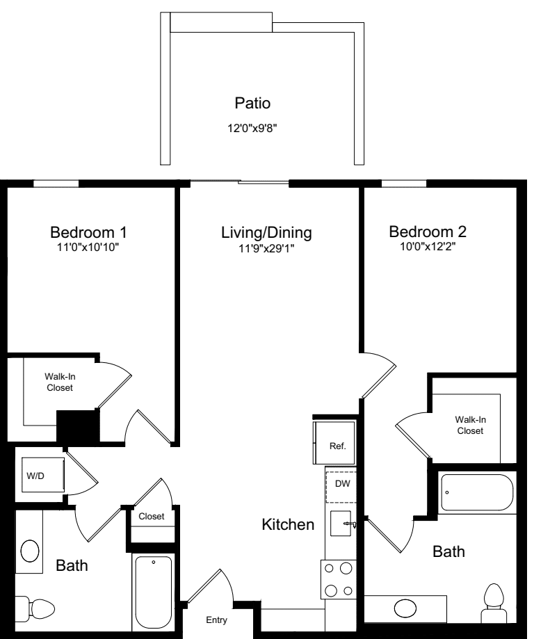 2A with Patio floorplan