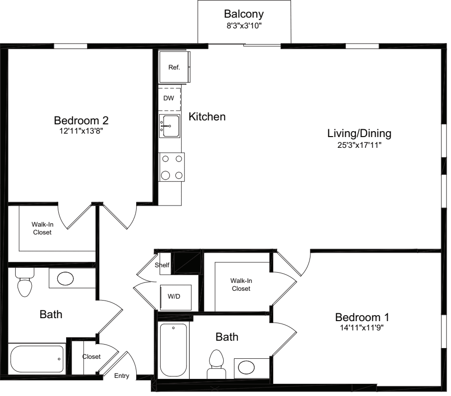 2C with Balcony floorplan