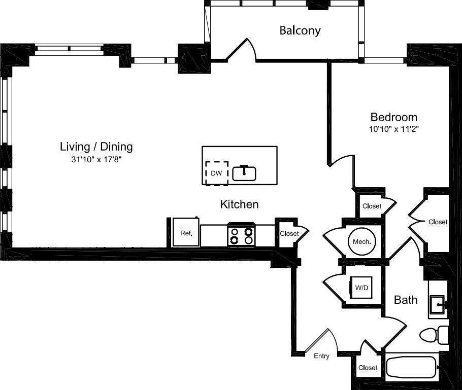 1K floorplan