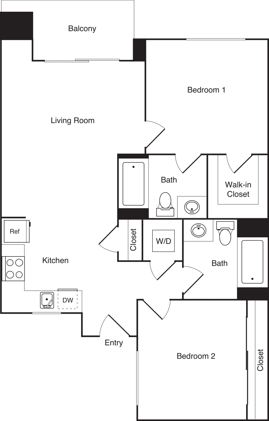 2 Bedroom L