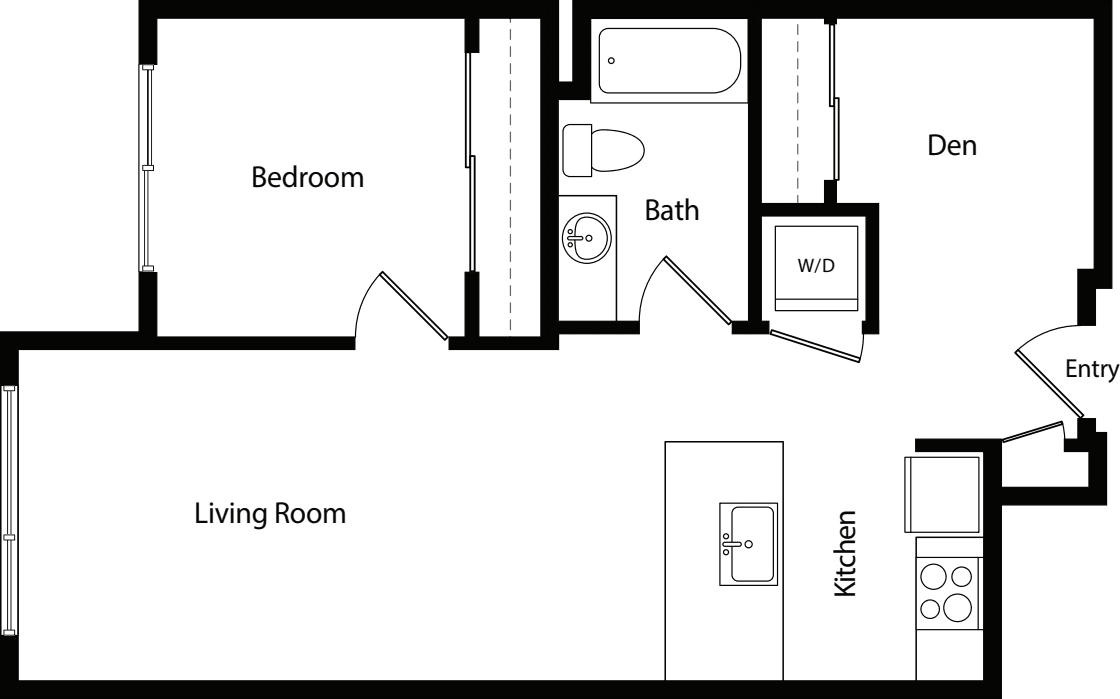 One Bedroom Den B