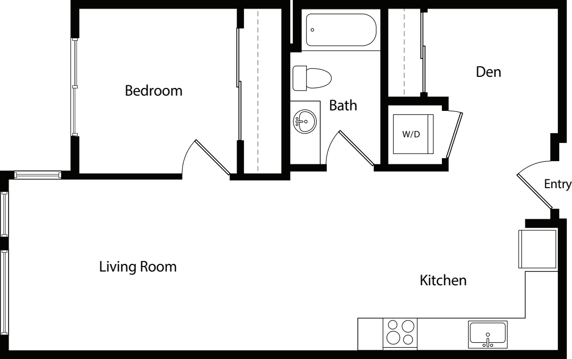 One Bedroom Den A