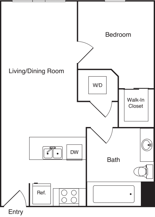 One Bedroom D floorplan